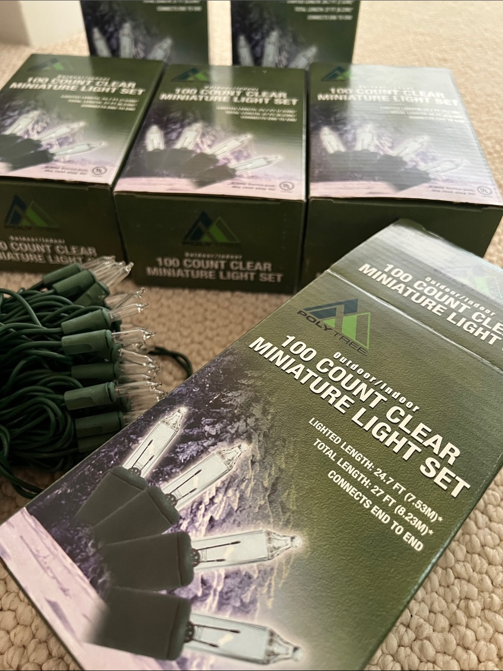 100 Count Clear Miniature Light Set - Green Wire > Patio Deck Roofline